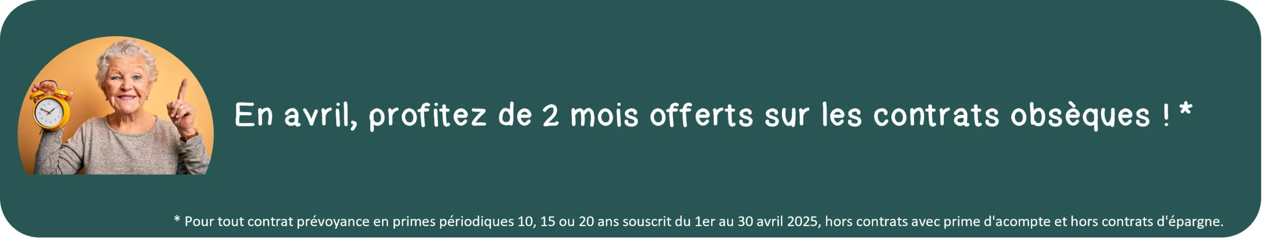 Bannière d'offre  contrat obsèques